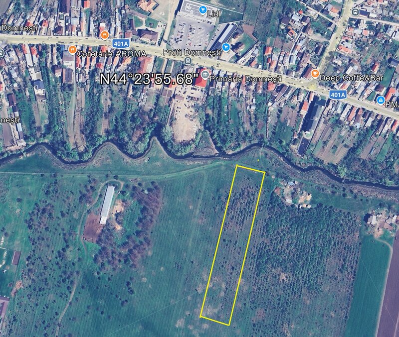 Domnesti, teren 7.100 mp intravilan, 12 e/mp, ideal casa pasiva si off-grid